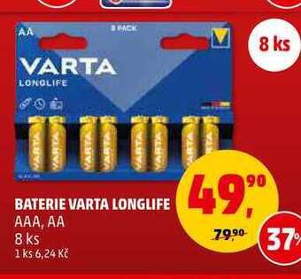 Penny Market Baterie varta longlife aaa, aa, 8 ks nabídka