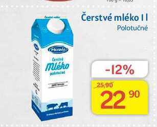Kubík potraviny Moravia čerstvé mléko polotučné 1l nabídka