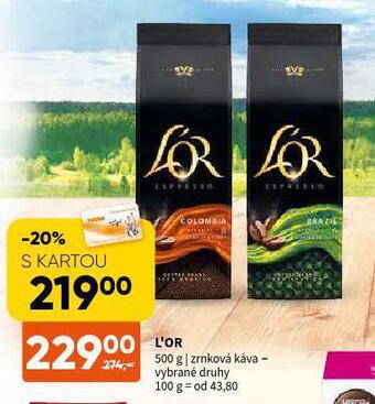 Terno L´or zrnková káva nabídka
