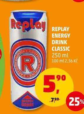 Penny Market Replay energy drink classic, 250 ml nabídka