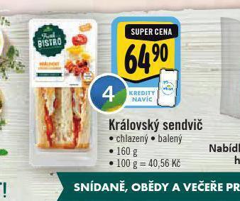 Albert Královský sendvič nabídka