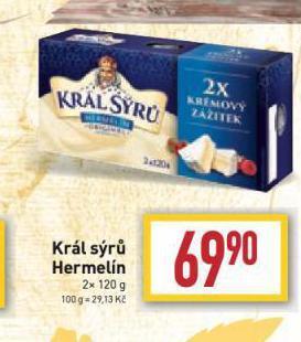 Billa Král sýrů hermelín nabídka