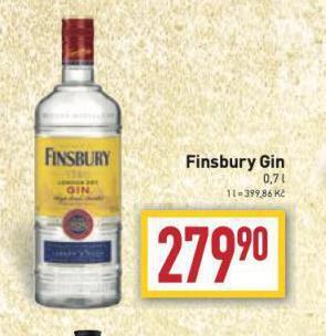 Billa Finsbury gin nabídka