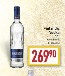 Billa Finlandia vodka nabídka