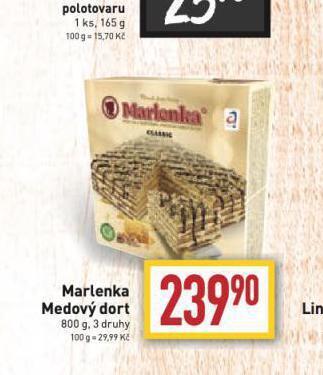 Billa Marlenka medový dort nabídka