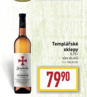 Billa Templářské sklepy nabídka