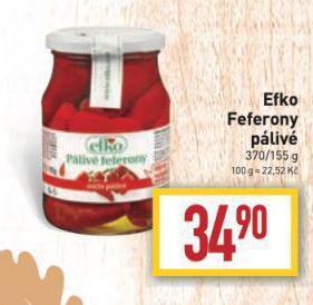 Billa Efko feferony nabídka