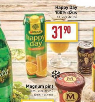 Billa Happy day 100% džus nabídka
