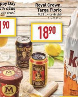 Billa Royal crown cola nabídka