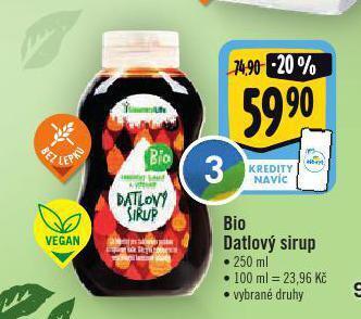 Jip Bio datlový sirup nabídka
