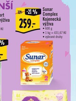 Albert Sunar complex kojenecká výživa nabídka
