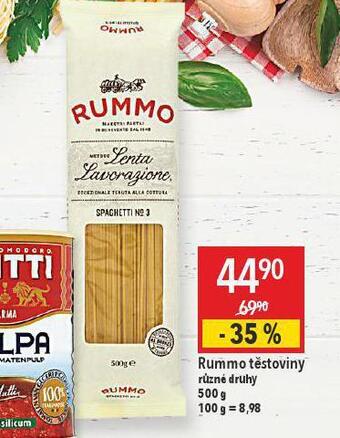 Globus Rummo těstoviny nabídka