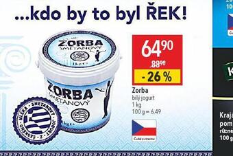 Globus Zorba bílý jogurt nabídka