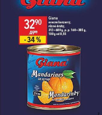 Globus Giana ovocné konzervy nabídka