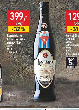 Globus Legendario elixír de cuba nabídka