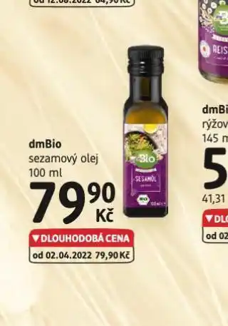 dm drogerie Dmbio sezamový olej nabídka