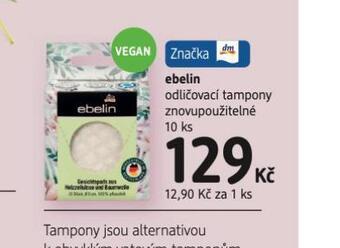 dm drogerie Ebelin odličovací tampony nabídka