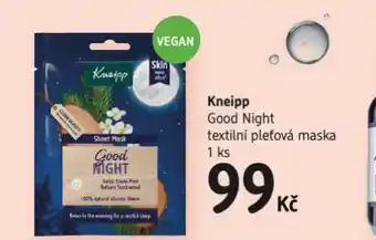 Kneipp good night textilní pleťová maska