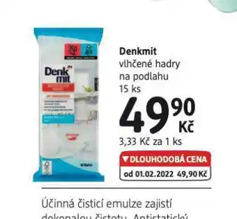 dm drogerie Denkmit vlhčené hadry na podlahu nabídka