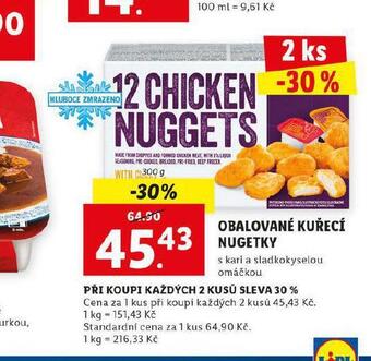 Lidl Obalované kuřecí nugetky nabídka