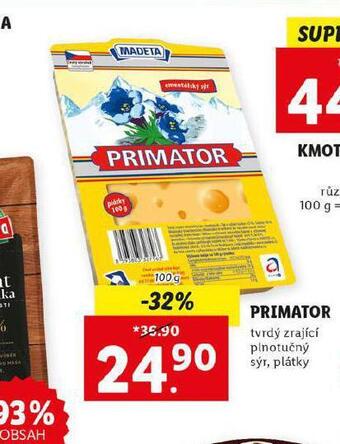 Lidl Primator sýr nabídka