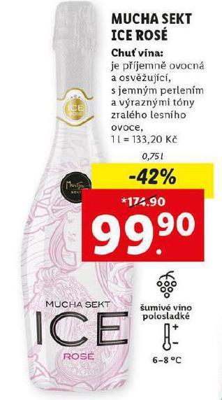 Lidl Mucha sekt ice rosé nabídka