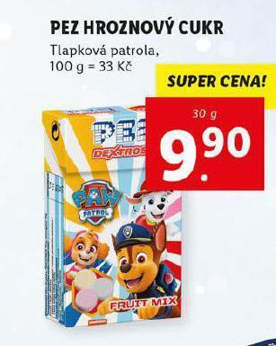Lidl Pez hroznový cukr nabídka