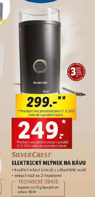 Lidl Elektrický mlýnek na kávu nabídka