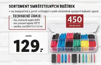 Lidl Sortiment smrštitelných bužírek nabídka