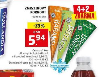 Lidl Zmrzlinový kornout nabídka