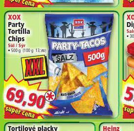 Norma Xox party tortilla chips nabídka