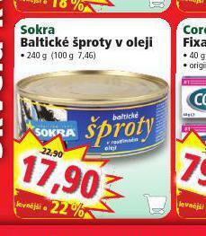 Norma Sokra baltické šproty v oleji nabídka