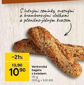Tesco Venkovská bageta s kváskem nabídka