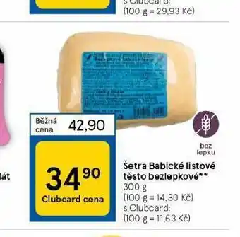 Tesco Listové těsto bezlepkové nabídka