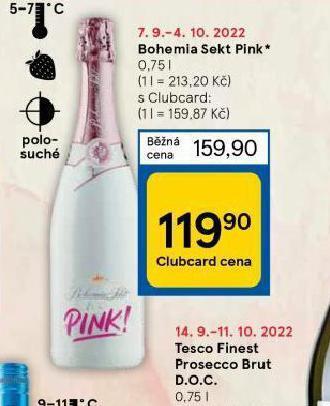 Tesco Bohemia sekt pink nabídka