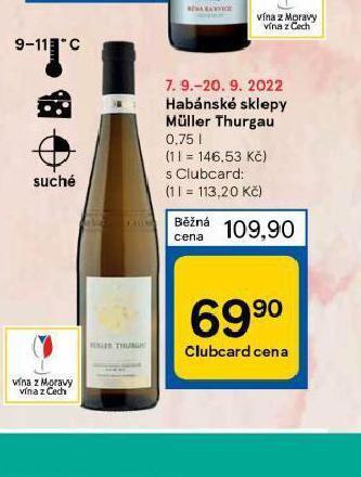 Tesco Habánské sklepy müller thurgau nabídka