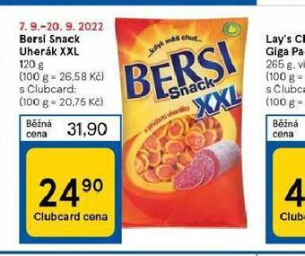Tesco Bersi snack uherák xxl nabídka