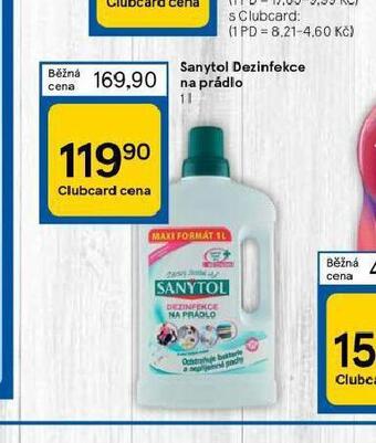 Tesco Sanytol dezinfekce na prádlo nabídka