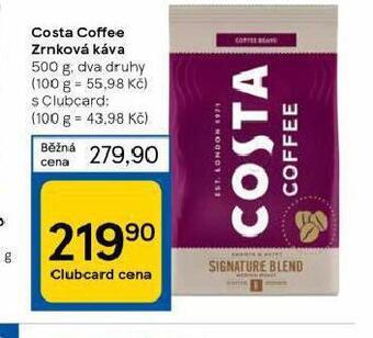Tesco Costa coffee zrnková káva nabídka