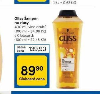 Tesco Gliss šampon nabídka