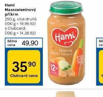 Tesco Hami masozeleninový příkrm nabídka