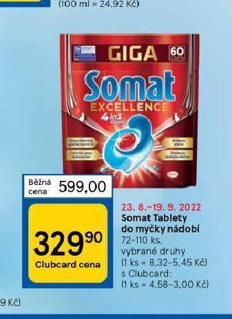 Tesco Somat tablety do myčky nabídka
