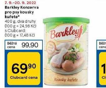 Tesco Barkley konzerva pro psy nabídka