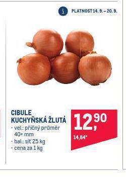 Makro Cibule kuchyňská žlutá nabídka