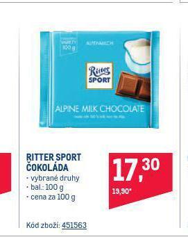 Makro Ritter sport čokoláda nabídka