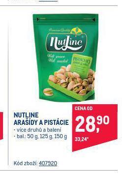 Makro Nutline arašídy a pistácie nabídka