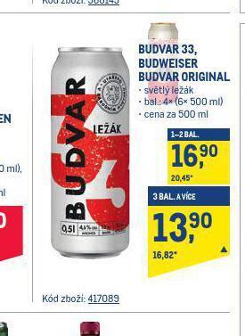Makro Pivo budweiser budvar nabídka