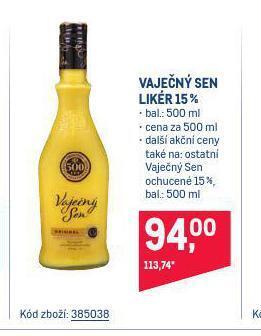 Makro Vaječný sen likér nabídka