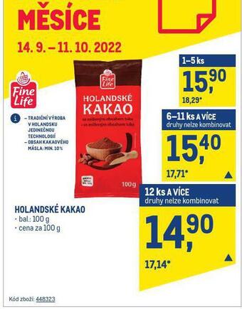 Makro Holandské kakao nabídka