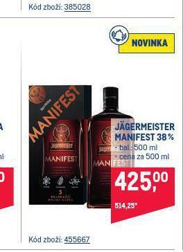 Makro Jagermeister manifest nabídka